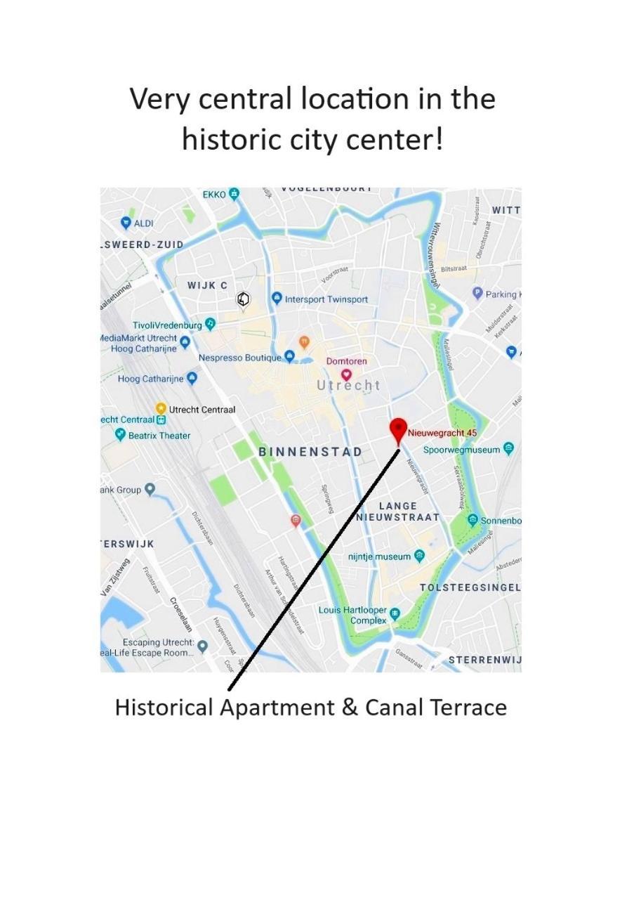 אוטרכט Large Historical Apartment & Canal Terrace מראה חיצוני תמונה